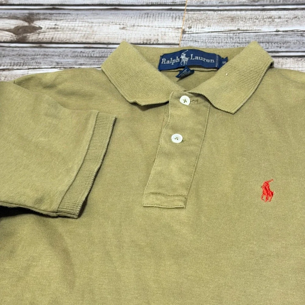 Kids Ralph Lauren Polo Shirt Tan Short Sleeve Embroidered Pony Size S‎